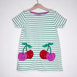 Mini Boden Striped Cherry Tunic Top Size 7-8yrs EUC